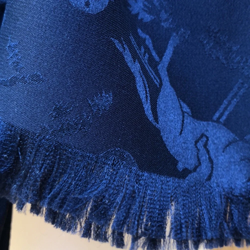 Polo by Ralph Lauren Signature Double sided 100% silk scarf. Made in Japan